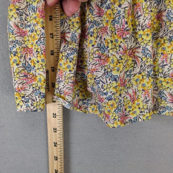 Umgee Liberty Floral Peplum Peasant Crop Tank Top Women's L Ruffle Strap Smocked - Picture 4 of 10